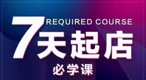 7天起店必学课：手把手教你0基础玩转抖店，实操爆单技术！-课服务