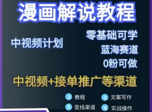 漫画解说保姆级教程，彻底解决版权问题，轻松月入10000+-课服务