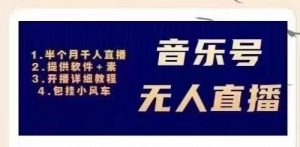 音乐号无人直播：对标抖音号:周杰伦.FM（ 详细教程+软件+素材）价值998-课服务