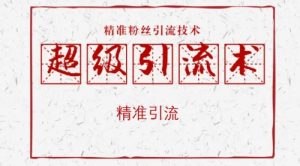 价值1万+精准引流方案拆解，帮你每天获得200+精准粉！！-课服务