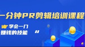 抖音视频：一分钟PR剪辑培训：学会一门赚钱的技能，每节课短小精悍-课服务