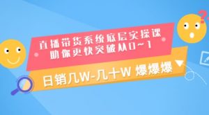 直播带货系统底层实操课，助你更快突破从0~1，日销几W-几十W 爆爆爆-课服务