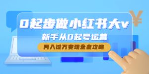 0起步做小红书大v，新手从0起号运营，全套攻略-课服务