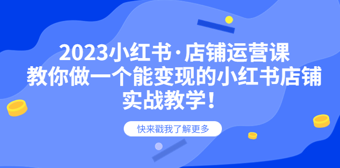 2023小红书·店铺运营课，教你做一个能变现的小红书店铺，20节-实战教学-课服务